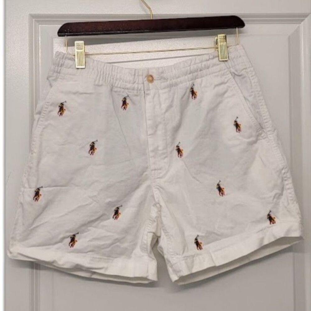 Polo Ralph Lauren Rainbow Pony Prepster White Chino Shorts 6" Stretch Men's S